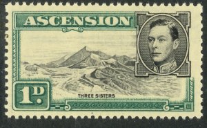 ASCENSION 1938-53 KGVI 1d Green & Black THREE SISTERS Pictorial Sc 41D MNH