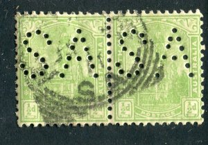 SOUTH AUSTRALIA; Early 1900s QV Stamp Duty ' SA ' Perfin Official 1/2d. PAIR