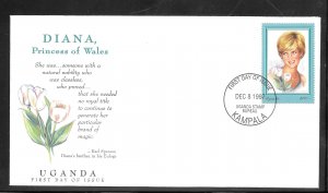 Just Fun Cover Uganda #1519 FDC Offical Tributes to Princess Diana (my5769)