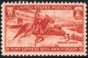 SC#894 3¢ Pony Express Anniversary Single (1940) MNH