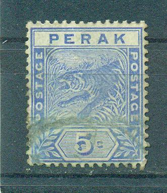 Malaya - Perak sc# 45 used cat value $8.00