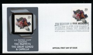 US 3944j Jim Henson Muppets Gonzo & Camilla UA Fleetwood cachet FDC combo DP