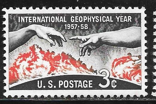 USA 1107: 3c God touching Adam, MNH, VF