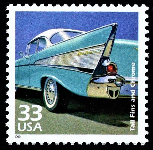 US 3187g MNH VF 33 Cent  Tail Fins and Chrome   Celebrate the Century 1950s