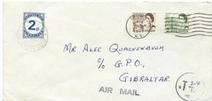 Centennial issue to GIBRALTAR postage due T24/15 surface rate cover Canada