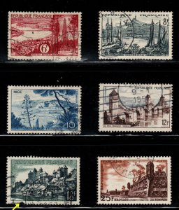 France Scott 774-779 Used Stamp set 778 perf fault.