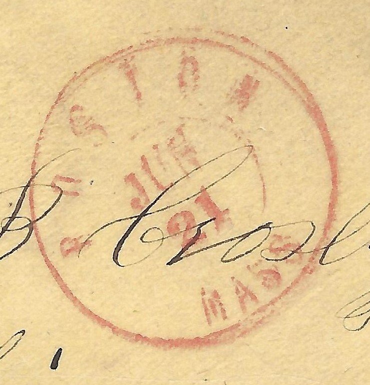 Doyle's_Stamps: 1857 Boston to Maine Postal Cover with Scott #26A (per Weiss)