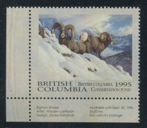 CANADA REVENUE BCC1 MINT BRITISH COLUMBIA WILDLIFE CONSERVATION STAMP