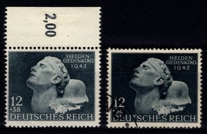 Germany 1942 Hero Remembrance Day, 12pf + 38pf [Mint / Used]