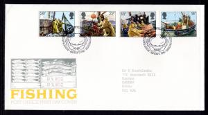 Great Britain 956-959 Fishing Typed FDC
