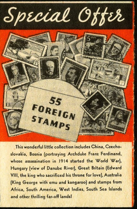 Brookfield Stamps Antique Ad With Free Bosnia Stamp