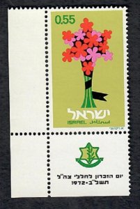 Israel #493 Memorial Day MNH single with tab