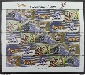 QW49 2013 SOLOMON ISLANDS CATS DOMESTIC ANIMALS FAUNA #1646-50 ! UNIQUE SH MNH