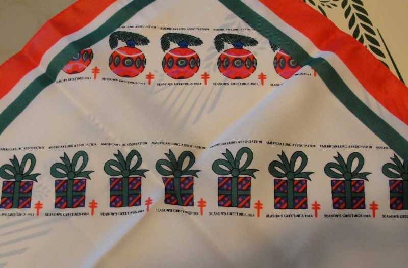 1984 Christmas Seal Scarf Material by American Lung Association