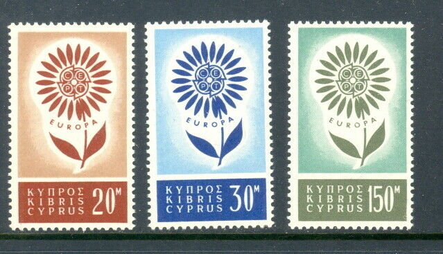 Cyprus 244 to 246 complete set - mlh Europa stamps