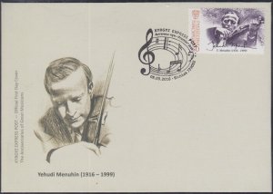 KYRGYZSTAN BSc # 38 FDC  VIOLINIST YEHUDI MENUHIN