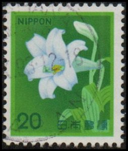 Japan 1423 - Used - 20y White Trumpet Lily (1980) +