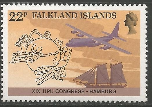 FALKLAND ISLANDS  411  MNH, XIX UPU CONGRESS, HAMBURG