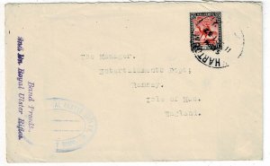 Sudan 1932 Khartoum cancel on cover from Royal Ulster Rifles to Isle of Man