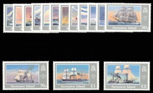 Ascension 1986 QEII 'Ships' set complete superb MNH. SG 409-423. Sc 401-415.