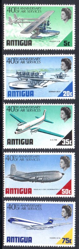 ANTIGUA 232-236 MNH SCV $5.70 BIN $3.40 AIRPLANES