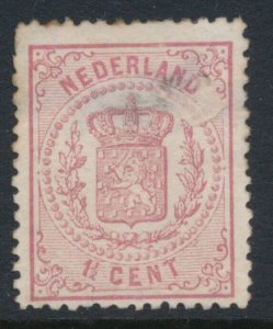 Netherlands - 1869 1½ C Rose Mi 16 Sc 20 Mint  Has thin as seen in scan!