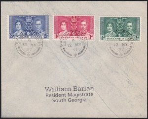 FALKLAND IS 1937 Coronation set on FDC SOUTH GEORGIA cds. .................D5834