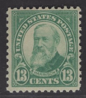 US Stamp #622 13c Harrison MINT Hinged SCV $9.00