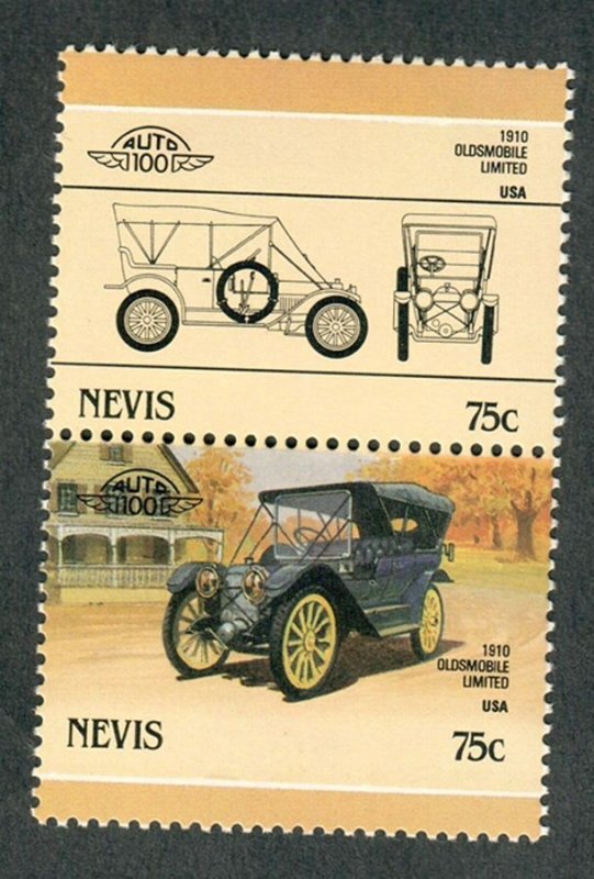 Nevis #308 Classic Cars MNH pair