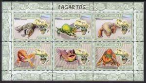 Mozambique 2007 Lizards perf sheetlet containing 6 values...