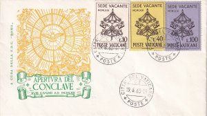 1963 - VATICAN - SC# 362-364 - FDC