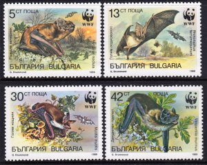 Bulgaria 1989 Bats - WWF Complete Mint MNH Set SC 3398-3401