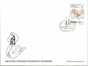 Poland 1989 FDC - World Post-Fire Congress Warsaw - F12596