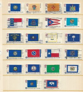U.S. #1633-1682 The Bicentennial State Flags Issue Complete Set of 50 Used