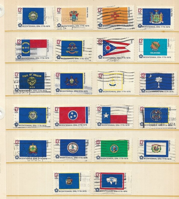 U.S. #1633-1682 The Bicentennial State Flags Issue Complete Set of 50 Used