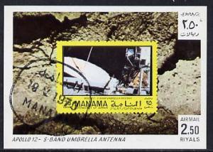 Manama 1970 Space Flight imperf m/sheet showing Apollo 12...