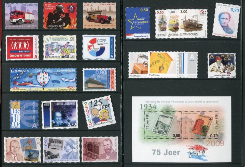 Luxembourg 2009 Official Stamp Set From the Year Book All MNH 