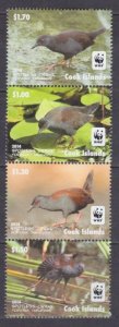 2014 Cook Islands 1997-2000strip WWF / Birds 10,00 €