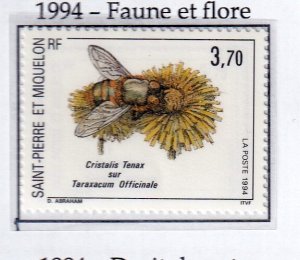 SPM ,  St. Pierre et Miquelon 1994 - Insect  - MNH  Single    # 599