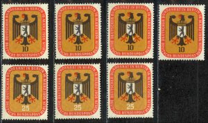 Germany Berlin Sc# 9N118-9N119 (assorted) MNH lot/7 1955 Arms of Berlin