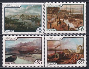 Poland 1984 Sc 2624-7 Vistula River Views Paintings Stamp MNH