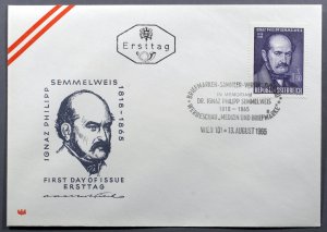 Austria #746 First Day Cover Ignaz Semmelweis