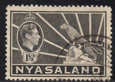 Nyasaland - 1942 KGVI 1½d grey Used SG 132a