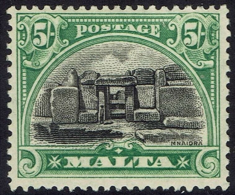 MALTA 1926 PICTORIAL 5/- INSCRIBED POSTAGE 