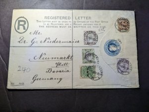 1903 Registered British South Africa Transvaal Cover Johannesburg to Germany