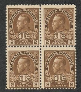 Canada Sc#MR4 M/3 H 1 NH/F, War Tax Block of 4 Type II, Cv. $137.50