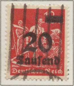 Germany Deutsches Reich Hyper Inflation Reapers 20T on 12Mk ovpt stamp Mi280