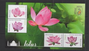 Sierra Leone  #3055  (2011 Lotus Flower sheet of 4) VFMNH CV $7.50