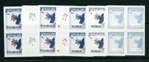 Norway Stamps 1972 Xmas Progressive Blocks 7 Different Scarce