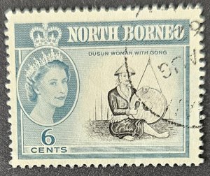 North Borneo 1961 SG394 used 6c  from QEII second definitive issue